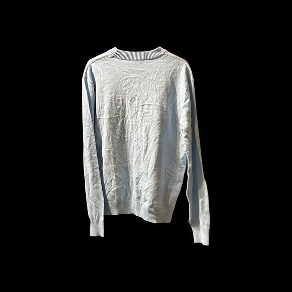 Men's Holiday Crewneck Sweater - Light Blue with Red Design - Picture 2 of 3